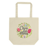 Cherish Each Moment Spring flowers Hygge Lifestyle Inspirational Quote Organic Eco Tote Bag, Bags - Shopping bags, $ 27.00, A Moment Of Now™